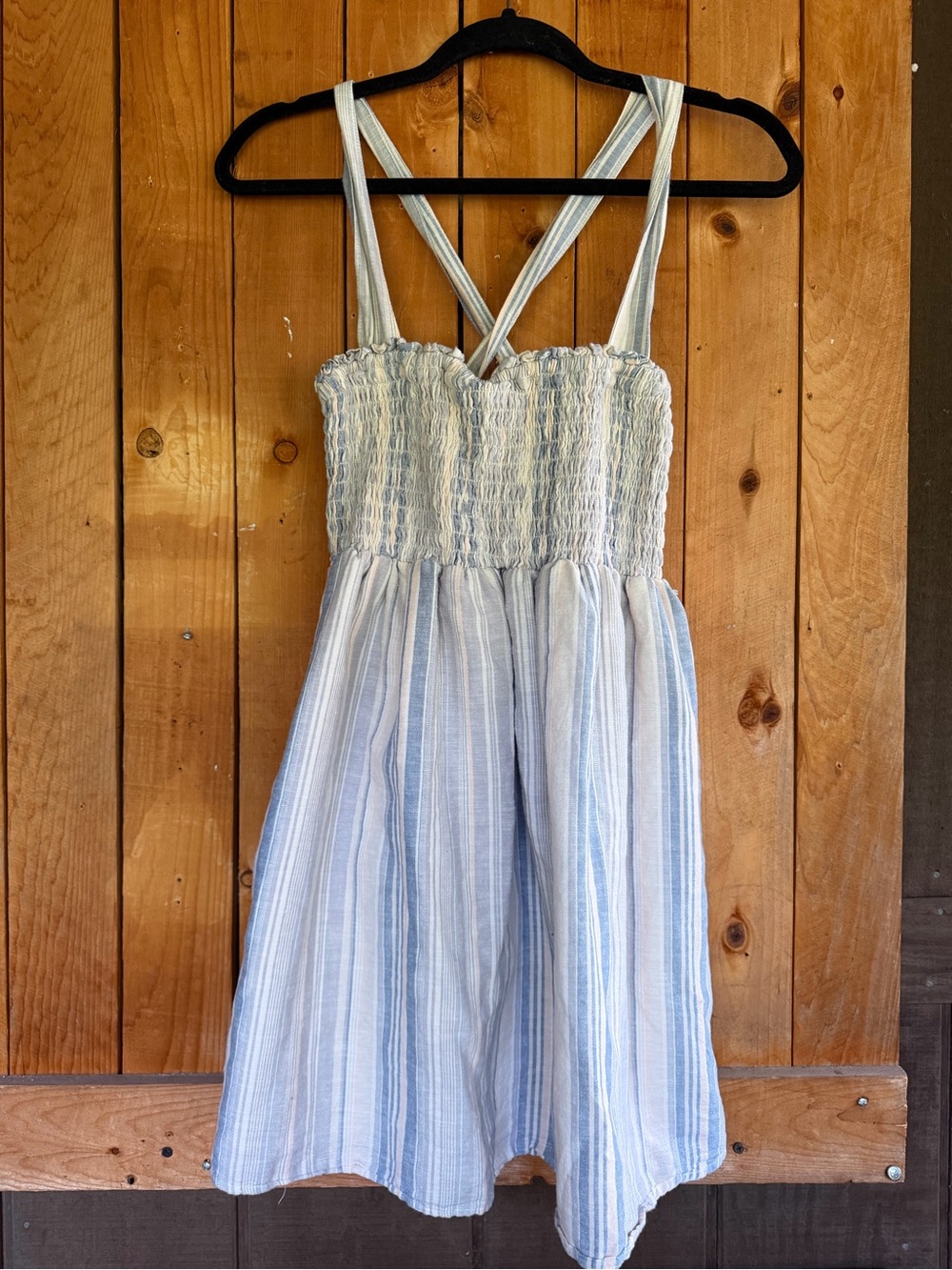 American Eagle Smocked Cross Back Mini Dress